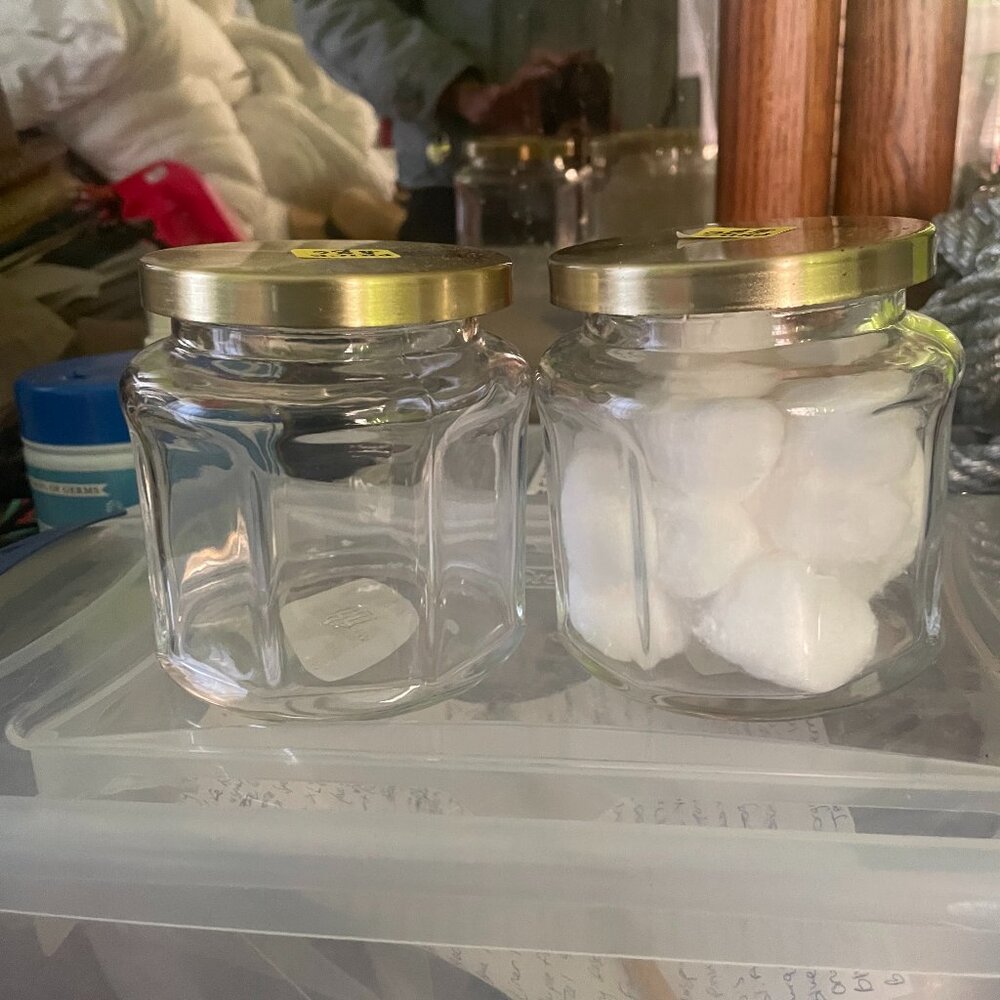 Glass Jars with Gold Lids